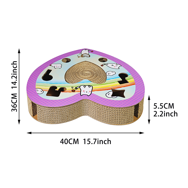 Juguete rascador para gatos corrugado en forma de corazón